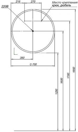 Зеркало Aquanet Optima 70 с LED подсветкой 00304175 Зеркало Aquanet Optima 70 с LED подсветкой 00304175