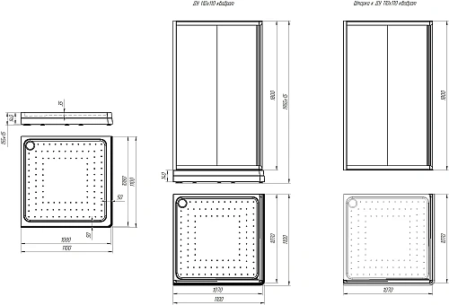 Душевой поддон Radomir Дрим 110 1-11-0-0-0-120 квадратный с каркасом и сифоном Душевой поддон Radomir Дрим 110 1-11-0-0-0-120 квадратный с каркасом и сифоном