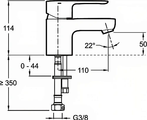Смеситель для раковины Jacob Delafon July E16027-4ND-CP Смеситель для раковины Jacob Delafon July E16027-4ND-CP