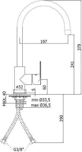 Смеситель для кухни Paffoni Lime LM180CR Смеситель для кухни Paffoni Lime LM180CR