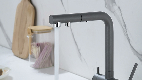 Смеситель для кухни Paulmark SERPENTINE серый металлик Se213222-GRM Смеситель для кухни Paulmark SERPENTINE серый металлик Se213222-GRM