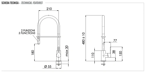 Смеситель для кухни Remer Energy EY541 Смеситель для кухни Remer Energy EY541