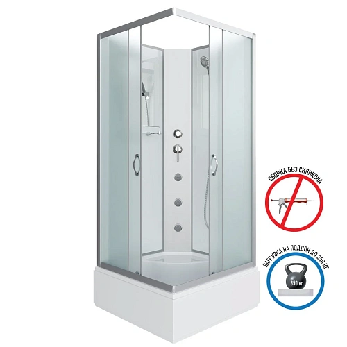 Душевая кабина Niagara Classic NG-1108-14BKG (900х900х2000) средний поддон (26см) стекло матовое с полкой 11081424BKG Душевая кабина Niagara Classic NG-1108-14BKG (900х900х2000) средний поддон (26см) стекло матовое с полкой 11081424BKG