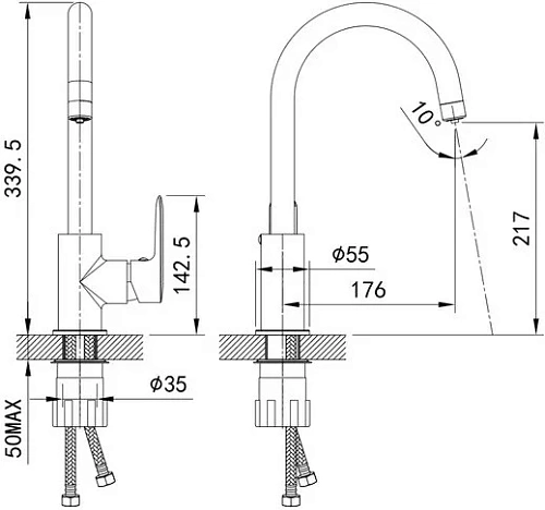 Смеситель для кухни IDDIS Cuba (CUBSBFJi05) под фильтр Смеситель для кухни IDDIS Cuba (CUBSBFJi05) под фильтр