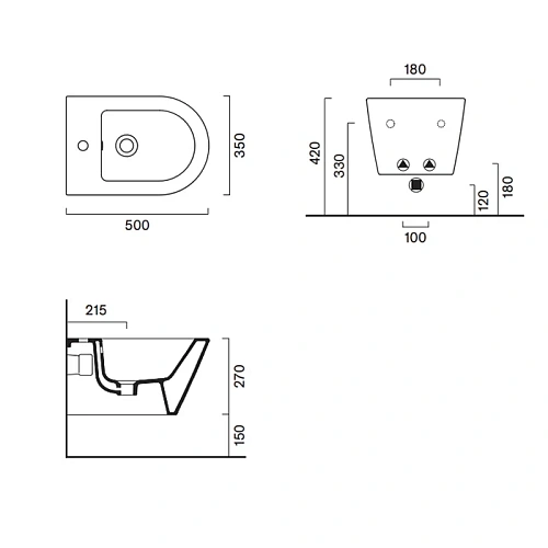 Биде подвесное Catalano Zero 0118501001 50x35 белый глянцевый Биде подвесное Catalano Zero 0118501001 50x35 белый глянцевый