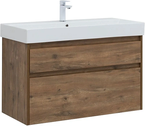 Тумба под раковину Aquanet Nova Lite 100 (SLIM SYNERGY) дуб рустикальный, 2 ящика 00249957 Тумба под раковину Aquanet Nova Lite 100 (SLIM SYNERGY) дуб рустикальный, 2 ящика 00249957