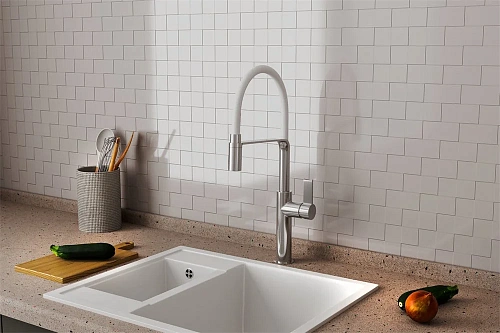 Смеситель для кухни RUSH (MS9035-35White) с гибким изливом Смеситель для кухни RUSH (MS9035-35White) с гибким изливом