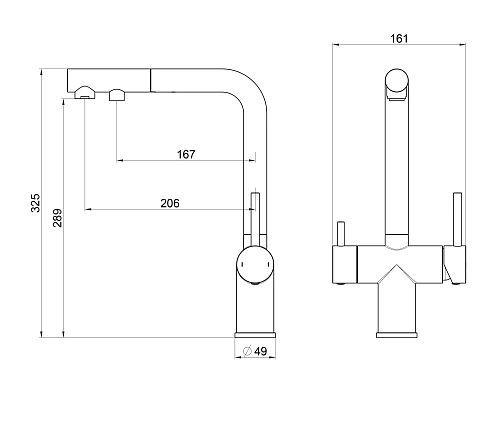Смеситель для кухни Wonzon & Woghand (WW-88458018-BGM) с выдвижным изливом и подключением фильтра, темный графит Смеситель для кухни Wonzon & Woghand (WW-88458018-BGM) с выдвижным изливом и подключением фильтра, темный графит