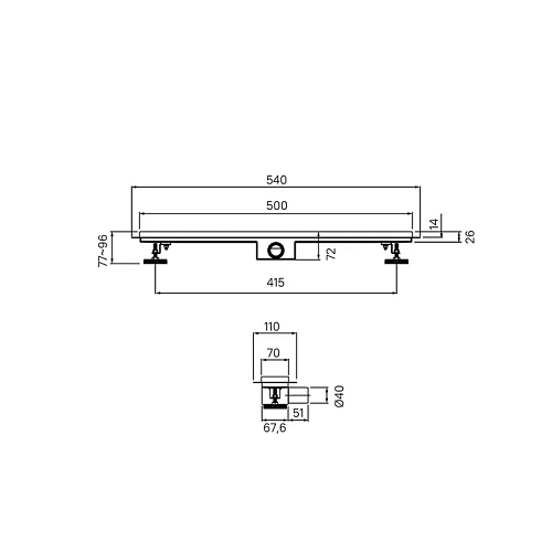 Душевой лоток IDDIS (975A5SB10DZ) горизонтальный выпуск, комбинированный затвор, перфорированная решетка, 500мм, хром Душевой лоток IDDIS (975A5SB10DZ) горизонтальный выпуск, комбинированный затвор, перфорированная решетка, 500мм, хром