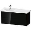 Картинка анонса товара «тумба под раковину duravit xviu xv41090b140 подвесная 121 см черный глянцевый»
