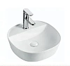 Раковина NOFER SPIN 40 CG. 23541 накладная овальная, с полочкой для смесителя 405x405x120 мм белый