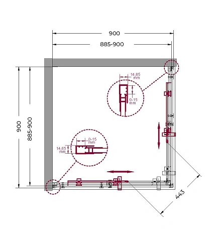 Душевой уголок BelBagno MARINO-A-2-90-C-CR Душевой уголок BelBagno MARINO-A-2-90-C-CR