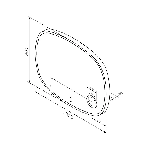 Зеркало AM.PM Func M8FMOX1003SA с LED-подсветкой, сенсорром Зеркало AM.PM Func M8FMOX1003SA с LED-подсветкой, сенсорром
