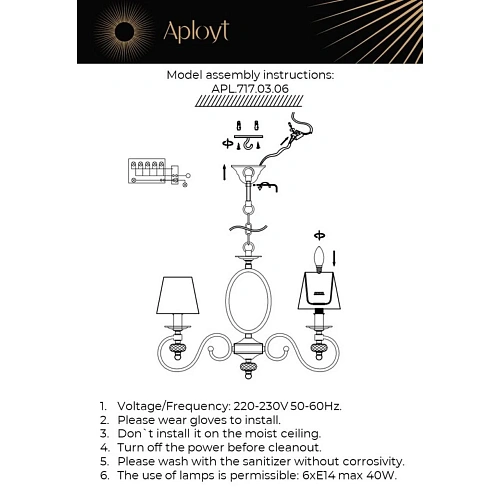 Люстра подвесная Aployt Reni APL.717.03.06 Люстра подвесная Aployt Reni APL.717.03.06