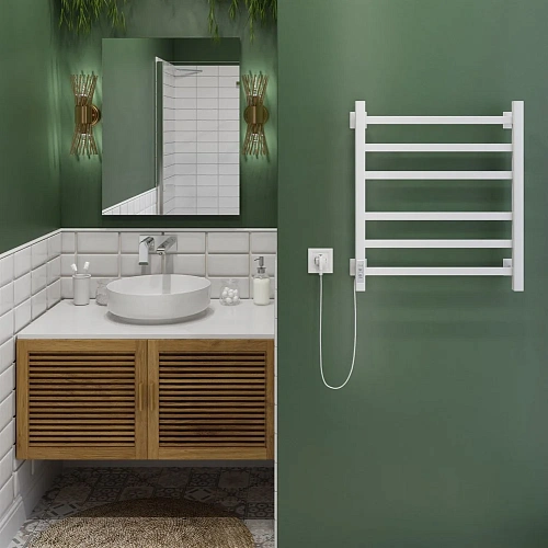 Полотенцесушитель электрический Ника STEP-1 60/50 RAL9016 белый матовый левый тэн STEP-1 60/50 бел мат лев Полотенцесушитель электрический Ника STEP-1 60/50 RAL9016 белый матовый левый тэн STEP-1 60/50 бел мат лев