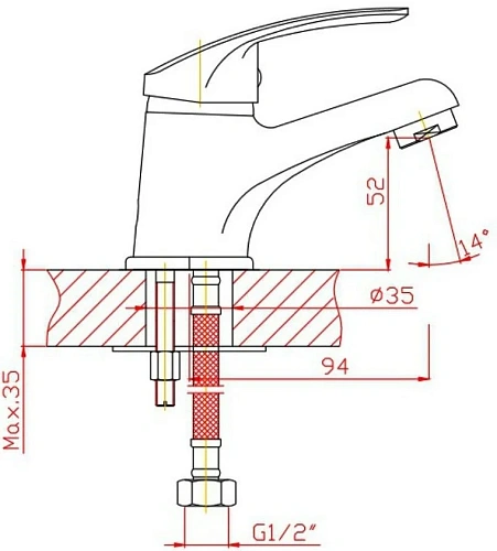Смеситель для раковины Orange Gabi M81-021cr хром Смеситель для раковины Orange Gabi M81-021cr хром