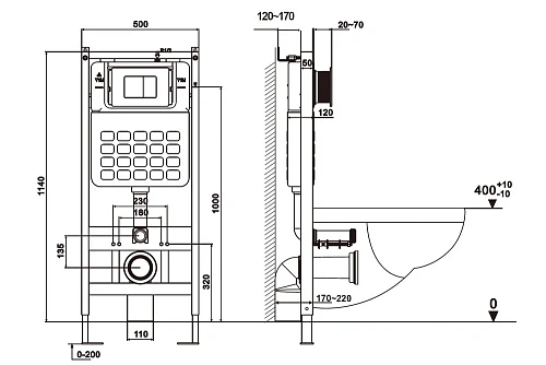 Комплект унитаза ABBER Bequem AC1100T белый с инсталляцией AC0105 и кнопкой AC0121RG золото розовое Комплект унитаза ABBER Bequem AC1100T белый с инсталляцией AC0105 и кнопкой AC0121RG золото розовое