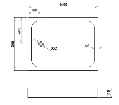 Душевой поддон Gemy ST14B 140x80 пятиугольный, акриловый Душевой поддон Gemy ST14B 140x80 пятиугольный, акриловый