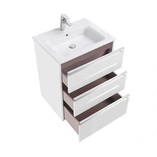 Тумба под раковину Roca The Gap 60 белый глянец 3 ящика A857404806 Тумба под раковину Roca The Gap 60 белый глянец 3 ящика A857404806