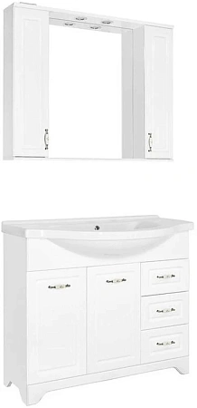 Тумба под раковину Style Line Олеандр-2 100 (3 ящ.) под раковину Эльбрус 100, Люкс белая ЛС-00000584 Тумба под раковину Style Line Олеандр-2 100 (3 ящ.) под раковину Эльбрус 100, Люкс белая ЛС-00000584