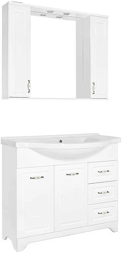 Тумба под раковину Style Line Олеандр-2 100 (3 ящ.) под раковину Эльбрус 100, Люкс белая ЛС-00000584 Тумба под раковину Style Line Олеандр-2 100 (3 ящ.) под раковину Эльбрус 100, Люкс белая ЛС-00000584