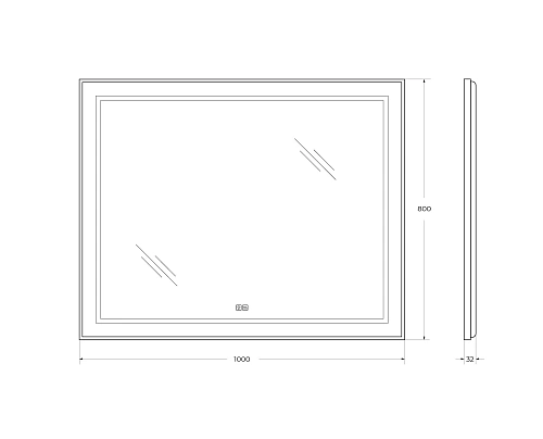 Зеркало BelBagno SPC-KRAFT-1000-800-LED-TCH-WARM 1000x32x800 с подсветкой сенсорным выключателем и подогревом Зеркало BelBagno SPC-KRAFT-1000-800-LED-TCH-WARM 1000x32x800 с подсветкой сенсорным выключателем и подогревом