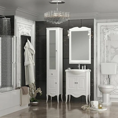 Шкаф-пенал Opadiris Брунелла, белый матовый, левый 00-00004341 Шкаф-пенал Opadiris Брунелла, белый матовый, левый 00-00004341