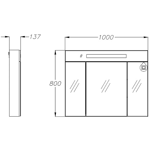 Зеркальный шкаф Opadiris Фреш 100 00-00006753 Зеркальный шкаф Opadiris Фреш 100 00-00006753