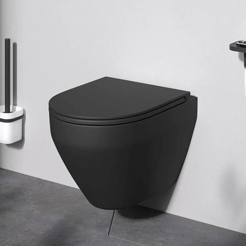 Унитаз подвесной AM.PM Spirit V2.0 C701700MBSC FlashClean с сиденьем микролифт, черный матовый Унитаз подвесной AM.PM Spirit V2.0 C701700MBSC FlashClean с сиденьем микролифт, черный матовый