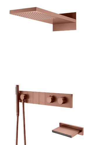 Душевая система Boheme ZODIAC 133-2-BRB встраиваемая с изливом с термостатом, Brushed Bronze Душевая система Boheme ZODIAC 133-2-BRB встраиваемая с изливом с термостатом, Brushed Bronze