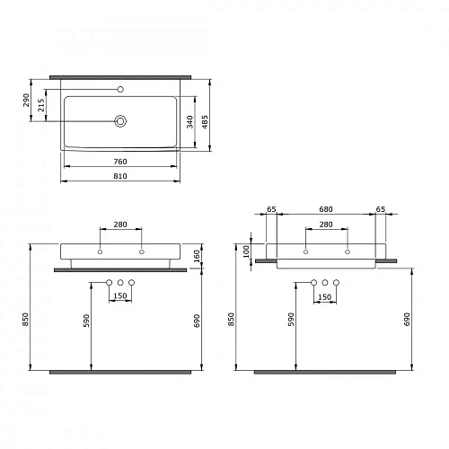 Раковина BERGES Strati, 80х48,5 см 182007 Раковина BERGES Strati, 80х48,5 см 182007