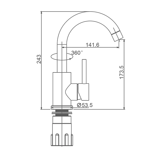 Смеситель для кухни Splenka S201.13.05, сатин Смеситель для кухни Splenka S201.13.05, сатин