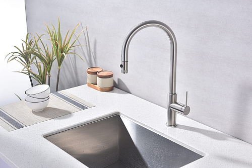 Смеситель для кухни Paulmark Galant брашированная сталь Ga213077-BS Смеситель для кухни Paulmark Galant брашированная сталь Ga213077-BS