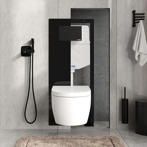 Инсталляция для унитаза WasserKRAFT Glan 66TLT.010.ME.BL.MB02 с клавишей смыва черный Инсталляция для унитаза WasserKRAFT Glan 66TLT.010.ME.BL.MB02 с клавишей смыва черный