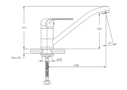 Смеситель для кухни Rush Fiji FI1835-27 Смеситель для кухни Rush Fiji FI1835-27