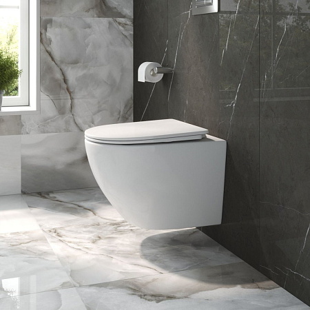 Унитаз подвесной BelBagno UNO-TOR BB5177CH-TOR/SC безободковый c сиденьем Унитаз подвесной BelBagno UNO-TOR BB5177CH-TOR/SC безободковый c сиденьем