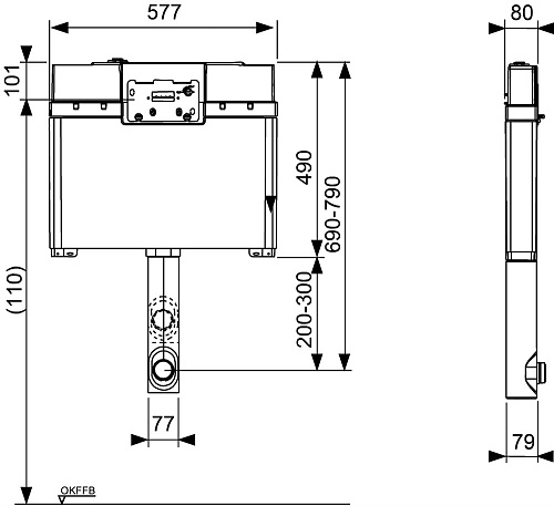 Бачок скрытого монтажа TECE TECEprofil 9370007 глубина 8 см Бачок скрытого монтажа TECE TECEprofil 9370007 глубина 8 см