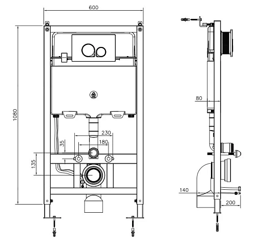 Инсталляция для унитаза ARROW AKB1051H ARROW Smart, с кнопкой, цвет серый Инсталляция для унитаза ARROW AKB1051H ARROW Smart, с кнопкой, цвет серый