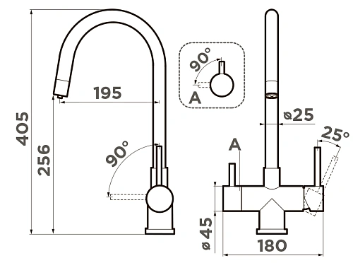 Смеситель для кухни Omoikiri Akita 4994086 Смеситель для кухни Omoikiri Akita 4994086
