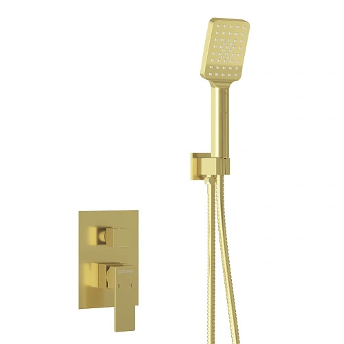 Душевая система GROSSMAN Style 501.K35.05.320 скрытого монтажа золото сатиновый Душевая система GROSSMAN Style 501.K35.05.320 скрытого монтажа золото сатиновый