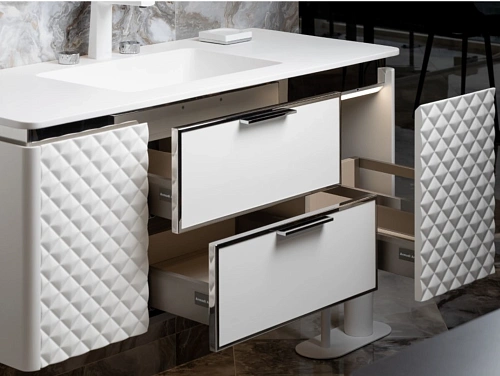 Тумба под раковину Armadi Art ROMBO 120 777-120-WCR белый матовый/хром Тумба под раковину Armadi Art ROMBO 120 777-120-WCR белый матовый/хром