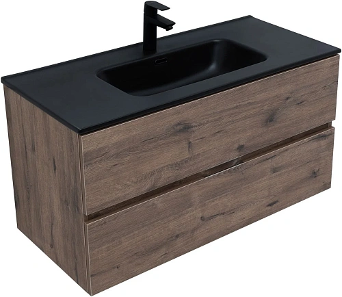 Тумба под раковину Aquanet Алвита New 100 2 ящика, дуб веллингтон табак 00334188 подвесная Тумба под раковину Aquanet Алвита New 100 2 ящика, дуб веллингтон табак 00334188 подвесная