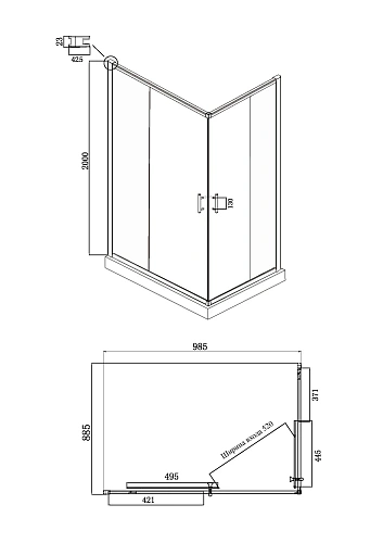 Душевой уголок Ambassador Kingston 14011121 (1000x900x2000) Душевой уголок Ambassador Kingston 14011121 (1000x900x2000)