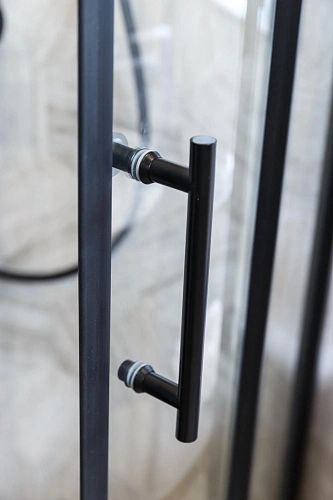 Душевой уголок CEZARES ECO-O-R-2-90-C-NERO 90x90см стекло прозрачное, профиль черный Душевой уголок CEZARES ECO-O-R-2-90-C-NERO 90x90см стекло прозрачное, профиль черный