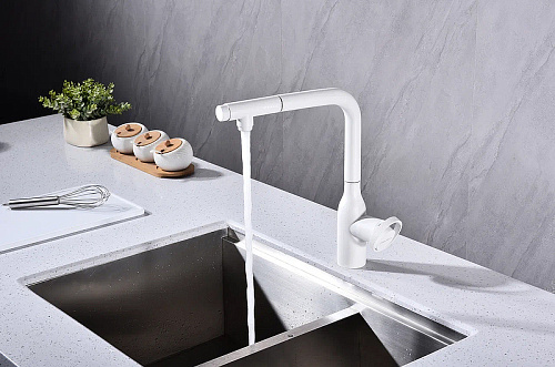 Смеситель для кухни Paulmark URBAN белый матовый Ur213104-WH Смеситель для кухни Paulmark URBAN белый матовый Ur213104-WH