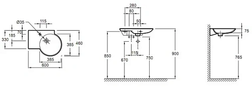 Раковина Jacob Delafon Formilia Spherik E4500-00 60 см Раковина Jacob Delafon Formilia Spherik E4500-00 60 см