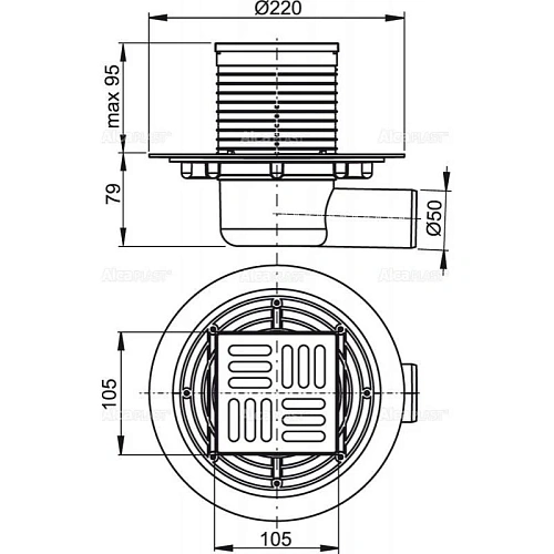 Душевой трап AlcaPlast APV APV101 105 мм Душевой трап AlcaPlast APV APV101 105 мм