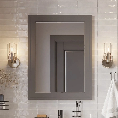 Зеркало STWORKI Хадстен 80 серое, прямоугольное, настенное 540825 Зеркало STWORKI Хадстен 80 серое, прямоугольное, настенное 540825