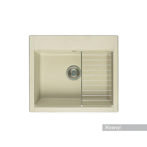 Кухонная мойка Aquaton Делия 60 1A715232LD240 из литого мрамора, прямоугольная, жемчуг Кухонная мойка Aquaton Делия 60 1A715232LD240 из литого мрамора, прямоугольная, жемчуг