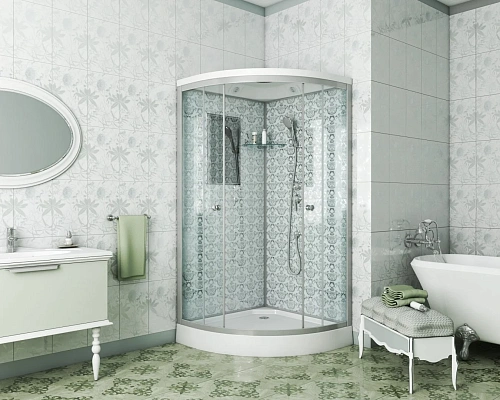 Душевая кабина Niagara Luxe NG-7701W (900x900х2100) низкий поддон (15см) стенки белые Душевая кабина Niagara Luxe NG-7701W (900x900х2100) низкий поддон (15см) стенки белые